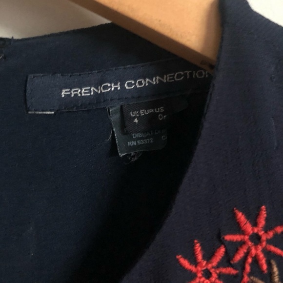 Navy Embroidered French Connection Dress - Picture 4 of 7